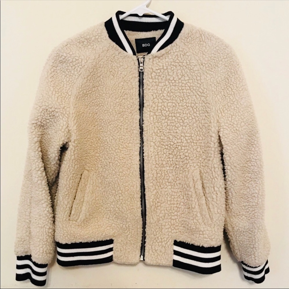 Urban outfitters sporty fuzzy jacket